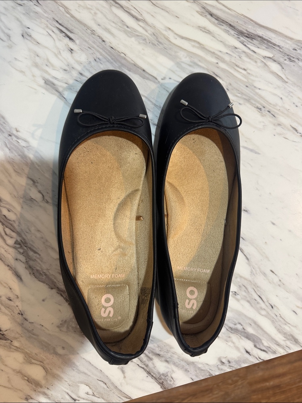 SO Black Bow Ballet Flats